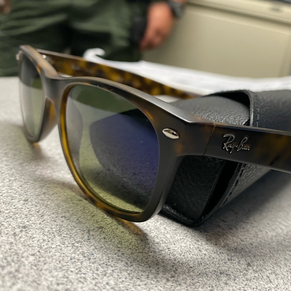 Ray-ban new Wayfarer polarized sunglasses.